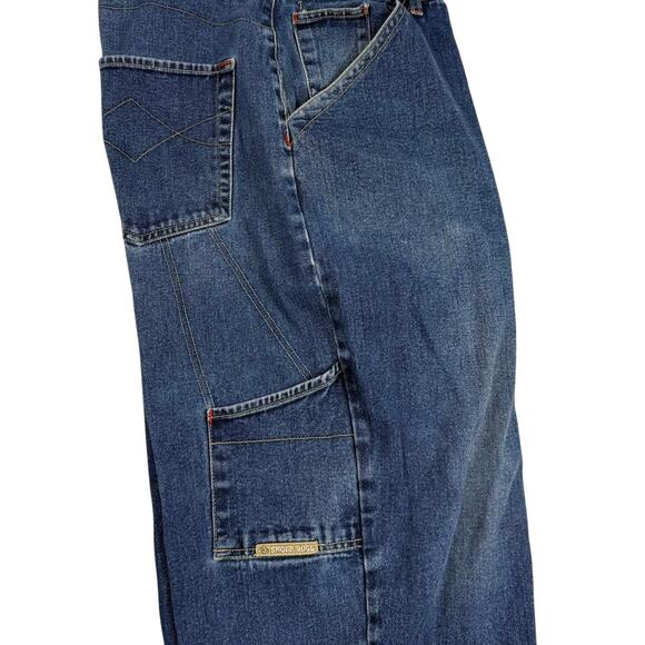 Y2K Snoop Dogg Baggy Oversized Faded Blue Denim Skater Jeans Size 40 x 30 - Picture 4 of 13
